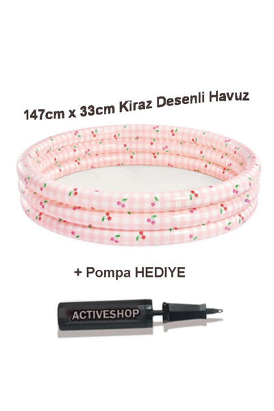 ACTIVESHOP Kiraz Desenli Havuz 147cm. x 33cm. + Pompa Hediye !