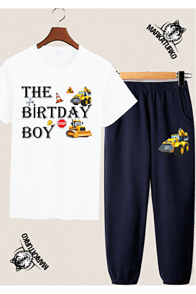 MarkaTurko تيشيرت أبيض بتصميم خاص من THE BIRTHDAY BOY - مجموعة بدلة رياضية با...