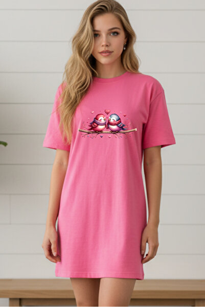 Pink Sky Γυναικείο μπλουζάκι με κοντό μανίκι και λαιμόκοψη, μεγάλο μέγεθος, ν...