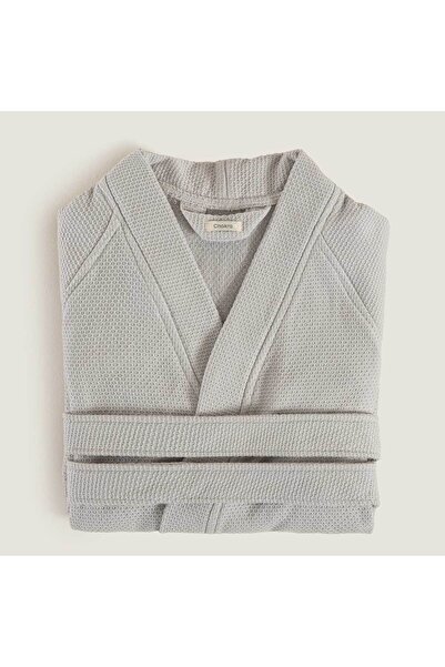 Chakra Sobeska 100% βαμβακερό μπουρνούζι unisex σε γκρι χρώμα