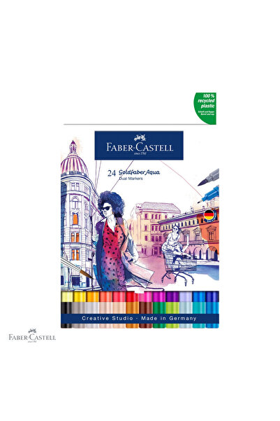 Faber Castell Set de 24 de markere solubile cu vârf dublu de la Faber-Castell...