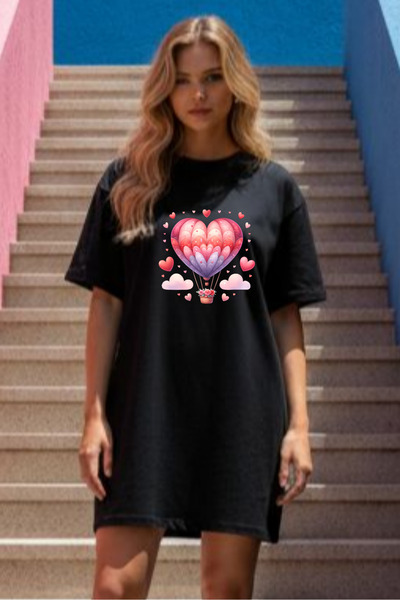 Pink Sky Γυναικείο μπλουζάκι με κοντό μανίκι και λαιμόκοψη, μεγάλο μέγεθος, ν...