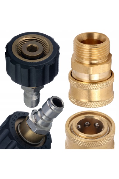Rosfix Adaptor pivotant M22x1.5 la cuplaj rapid 3/8 |   Alamă SS |   4000 PSI