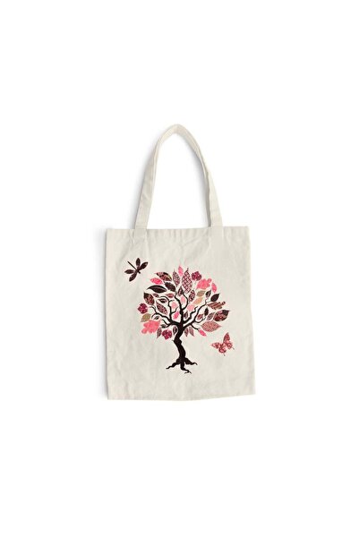 Intelli Cotton shopping bag with long handles, Colorful Tree, 38×42 cm, VA141