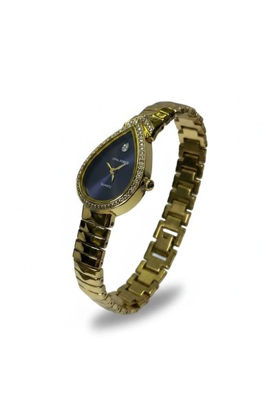 royal force LUMINARA RF014L Women’s Luxury Quartz Watch Gold Strap Teardrop Dial Crystal Stone Elegant Ladies Wristwatch
