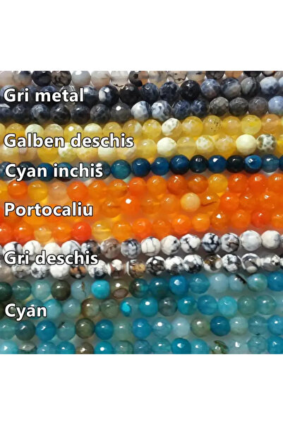 GemSale Mărgele agat 8mm fațetate 37cm~46buc-cyan