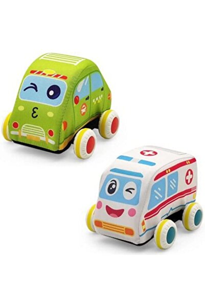 BAYBEE Soft Pull Back Baby Cars Set of 2 | Plush Push & Go Vehicles Toy Toddl...
