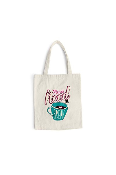 Intelli Βαμβακερή τσάντα για ψώνια με μακριά χερούλια, Καφετιέρα, 38×42 εκ., ...