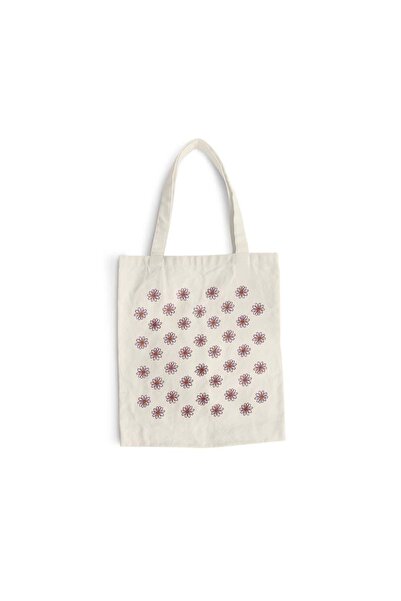 Intelli Βαμβακερή τσάντα για ψώνια με μακριά χερούλια, Μαργαρίτα, 38×42 εκ., ...