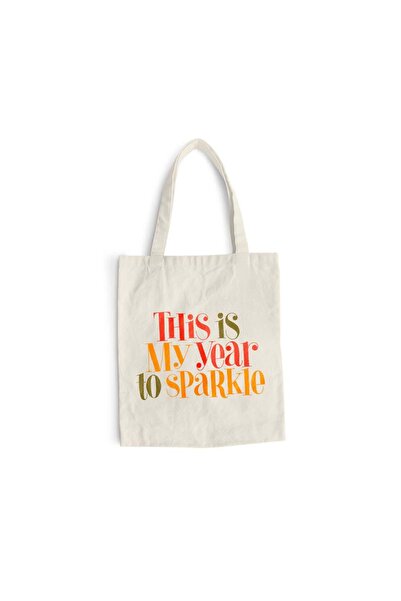 Intelli Cotton shopping bag with long handles, My Year to Sparkle, 38×42 cm, ...