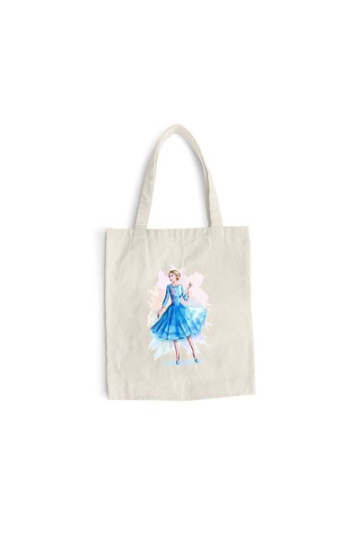 Intelli Cotton shopping bag with long handles, Elegant Woman, 38×42 cm, VA124