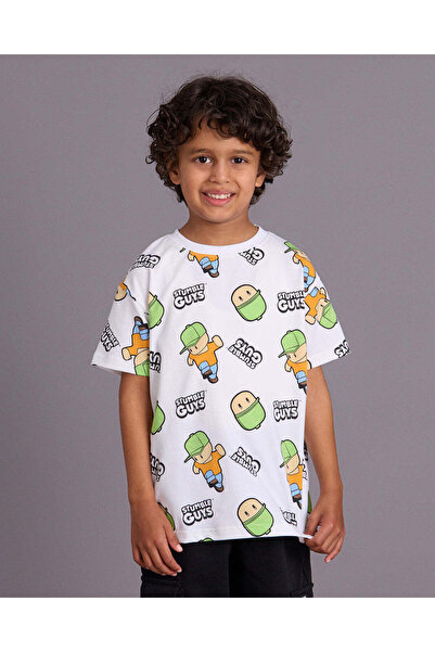 REDTAG Boys White Printed T-Shirt