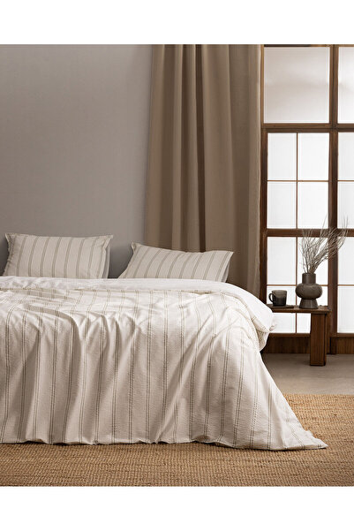 Madame Coco Linda Gestreiftes Einzelbett 100% Baumwolle Gewaschenes Seersucke...