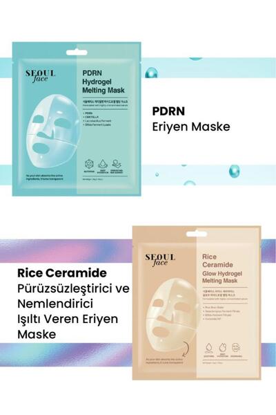 Dermal PDRN ve Pirinç Nemlendirici Pürüzsüzleştirici Eriyen Maske Seti Kore M...