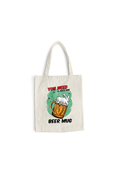 Intelli Sacosa bumbac pentru cumparaturi cu manere lungi, Beer Mug, 38×42 cm,...
