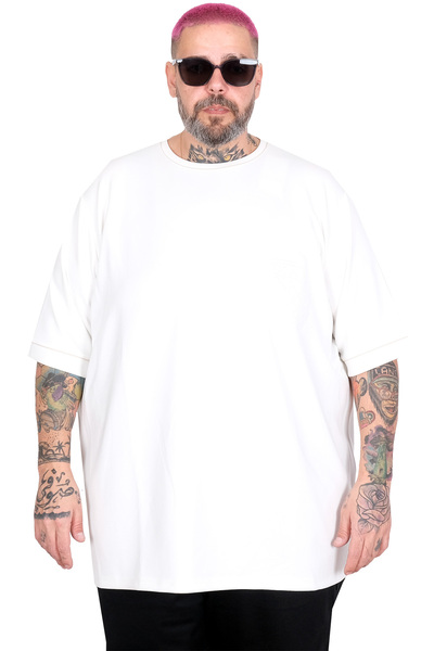 ModeXL Μπλουζάκι Mode XL Μεγάλου Μεγέθους Gofre U26221 ECRU