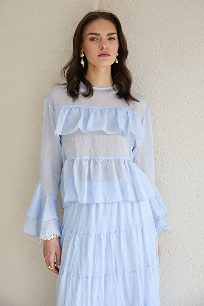 Melike Tatar Τούνικ από τούλι με βολάν 32-2800