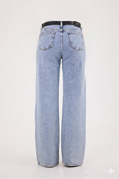 cracpot Kadın Büyük Beden Kar Yıkama Wide Leg Jean Pantolon – Yüksek Bel Comfort Fit Bol Paça Uzun Boy Esnek Denim