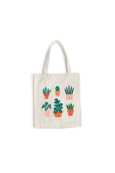 Intelli Sacosa bumbac pentru cumparaturi cu manere lungi, Houseplants, 38×42 ...