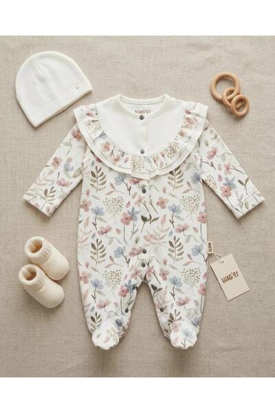 HUGS Girls' Bootie Romper and Headband - 100% Natural Cotton