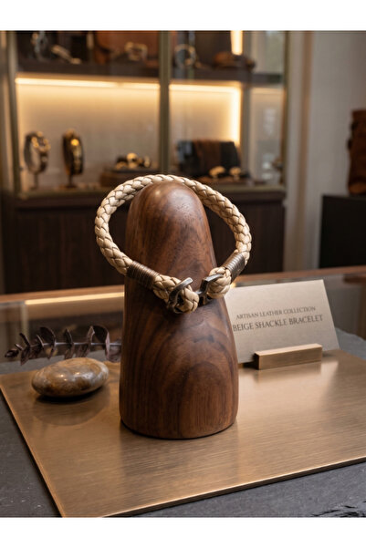DEERDERİ Hand Braided Genuine Leather Men's Bracelet with Anchor Father's Day...