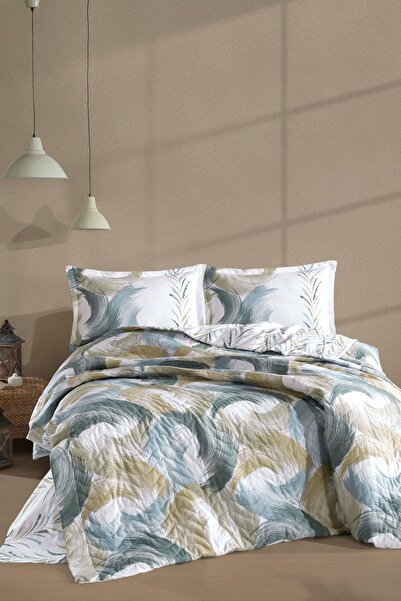 DENİZLİ ÇEYİZ Clasy Single 4 Season Quilted Duvet Cover Set Estiva Green