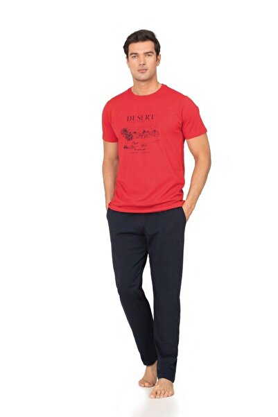 Pierre Cardin Ανδρικό σετ πιτζάμες από 100% βαμβάκι με στάμπα, χτενισμένο βαμ...