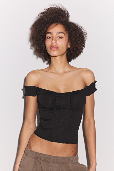 Stradivarius Korse fırfırlı top