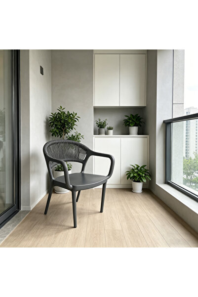 Bleco Hot Selling Woven Rattan Chair - Rope Polyethylene Frame Chair, Stackable