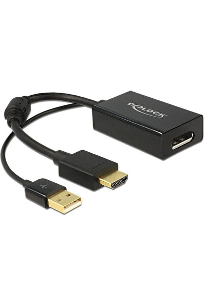 DELOCK Adaptor HDMI(M)+USB(Alimentare) -> DisplayPort 1.2(F) 24cm