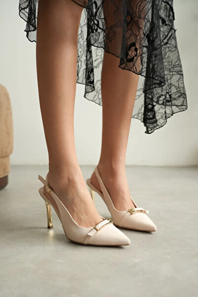 Zerenyus Παπούτσια Ancona Premium με τακούνι και αγκράφα σε μπεζ χρώμα