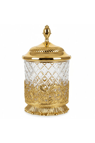 AKDC Royal Opulence Crystal & Gold Candy Pot 16×16cm