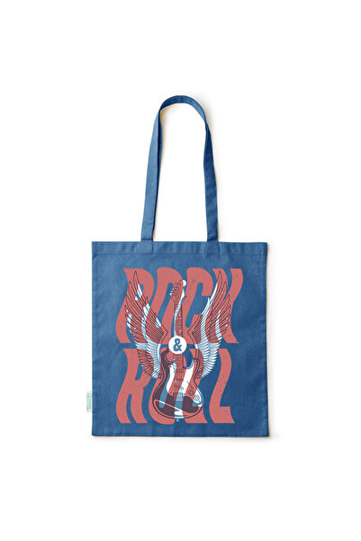 Intelli ®   Οικολογική βαμβακερή τσάντα αγορών με μακριά χερούλια, Ροκ εν ρολ...