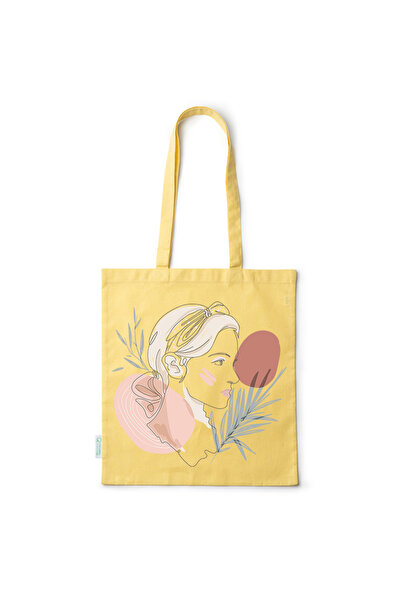 Intelli ® Eco-friendly Cotton shopping bag with long handles, Woman Lineart, ...