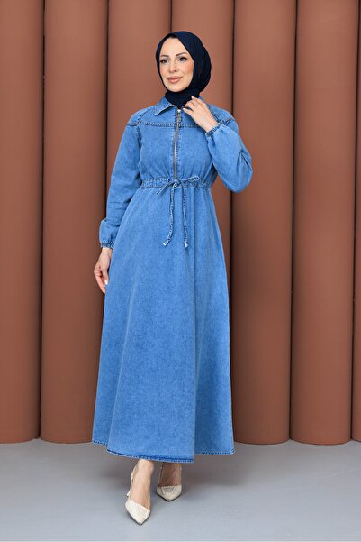 KMKkombin ΓΥΝΑΙΚΕΙΟ ΤΖΙΝ ΦΟΡΕΜΑ ΜΕ ΦΕΡΜΟΥΑΡ ΚΑΙ ΔΑΝΤΕΛΕΣ ΣΤΗ ΜΕΣΗ, ΝΕΑΝΙΚΟ ΑΘ...