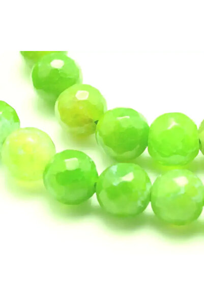 GemSale Mărgele agat 8mm fațetate 37cm~46buc-verde galbui