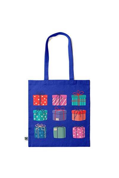 Intelli ®   Οικολογική βαμβακερή τσάντα αγορών με μακριά χερούλια, Χριστουγεν...