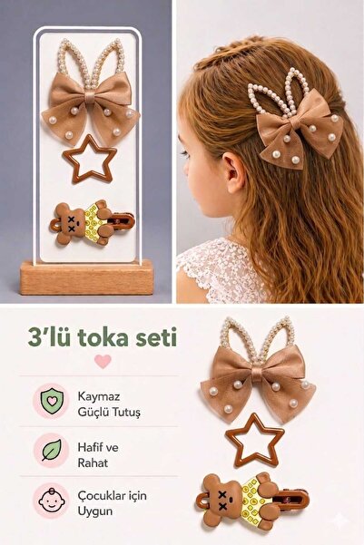 mdm style Djevojački set od 3 komada kopči za kosu sa figurama