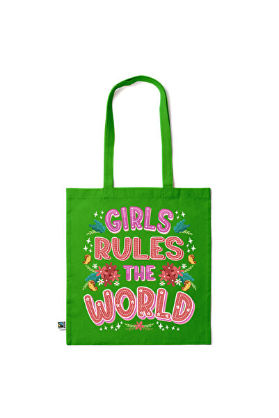 Intelli ® Eco-friendly Cotton shopping bag with long handles, Girls Rules The...