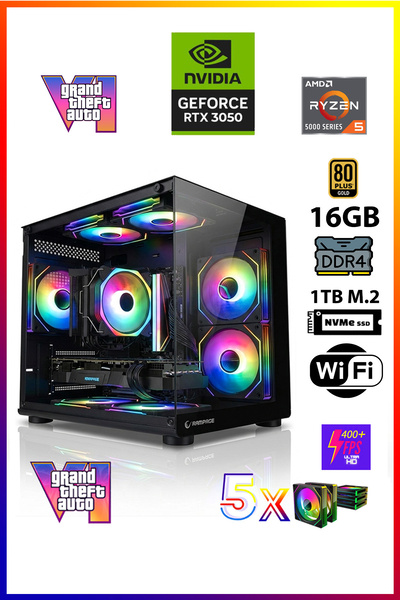 Gamepage Master RTX8 Mini Ryzen 5 5500 16GB RAM 1TB M.2 SSD RTX3050 Masaüstü ...