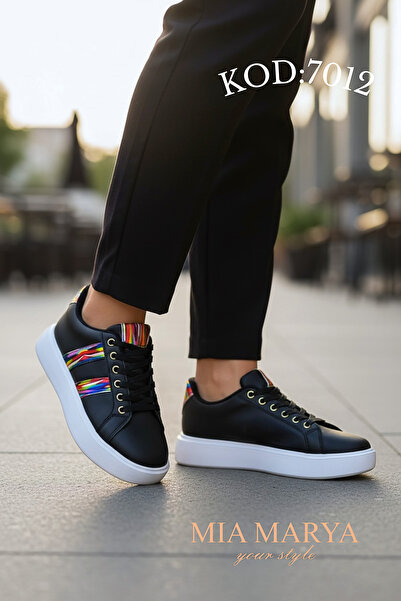 Mia marya Women's Sneakers with Stripe Detail - High-Top and Comfortable Casu...