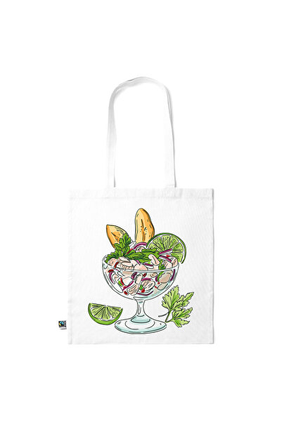 Intelli ® Eco-friendly Cotton shopping bag with long handles, Salad, 38×42cm
