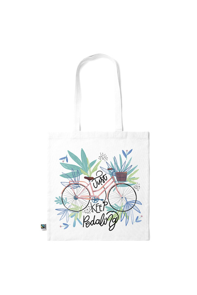 Intelli ®   Οικολογική βαμβακερή τσάντα αγορών με μακριά χερούλια, Απλά συνεχ...