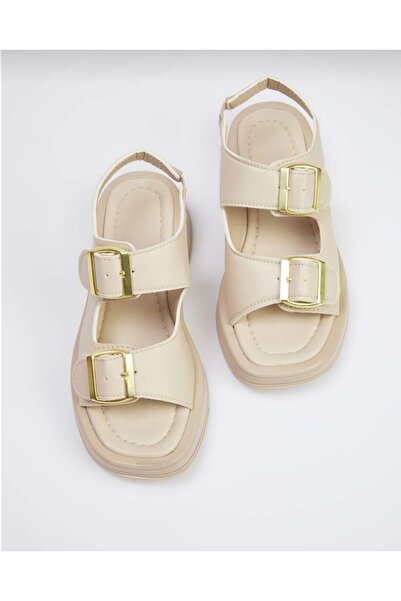 Best Group Γυναικεία σανδάλια με διπλή πόρπη και χοντρή σόλα