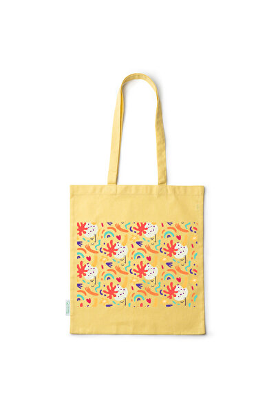 Intelli ® Eco-friendly Cotton shopping bag with long handles, Abstract, 38×42cm