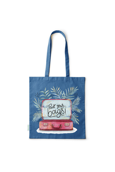 Intelli ®   Οικολογική βαμβακερή τσάντα αγορών με μακριά χερούλια, Συσκευάστε...