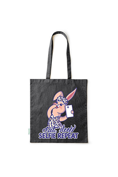 Intelli ®   Οικολογική βαμβακερή τσάντα αγορών με μακριά χερούλια, Φάε Κοιμήσ...