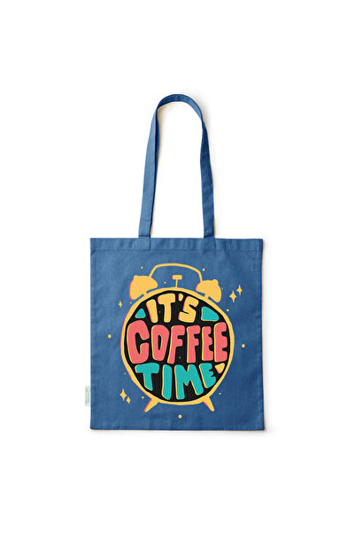 Intelli ®   Οικολογική βαμβακερή τσάντα αγορών με μακριά χερούλια, Ώρα για Κα...