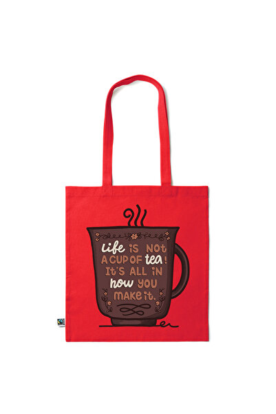 Intelli ®   Οικολογική βαμβακερή τσάντα αγορών με μακριά χερούλια, Life is, 3...