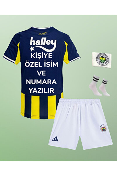 ÖZEL İSİM-NUMARA ^F'ênêrbâhçê 25/26 Yeni Sezon ÇUBUKLU Çocuk Taraftar Forması 4'lü Set